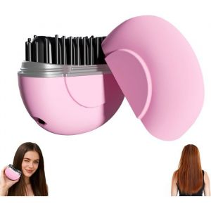 Lisseur &agrave; cheveux - Mini lisseur - Brosse lissante portable rechargeable - 3 r&eacute;glages de temp&eacute;rature - Chauffe rapide - Peigne