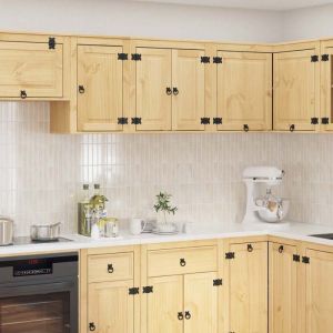 (ON SALE) Armoire/Cabinet de cuisine - avec &eacute;tag&egrave;re avec porte Miel 60x32x40cm Pin massif @FR4362077