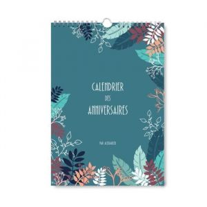 calendrier des anniversaire format A4 avec spirale calendrier illustr&eacute; et perp&eacute;tuel