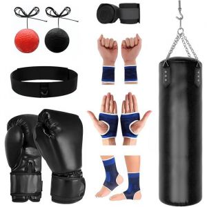Suspension Sac De Frappe Punching Ball Lourd De 120 Centim&egrave;Tres Sac De Boxe pour Enfants Adolescents Et Adultes (Non Rempli)