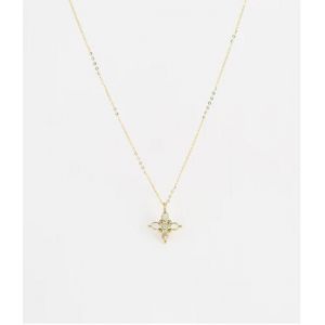 Collier - ZAG BIJOUX - Pendentif Croix Nacre - Acier Dor&eacute; - Zirconium - Femme