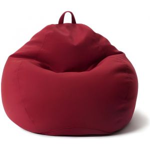 Lumaland Pouf Poire Comfort Line - Fauteil Poire Intérieur - Housse Lavable - Remplissage de Billes PSE- 120 L 70x80x50 cm - Rouge