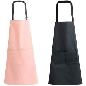 2 paquets de tabliers pour adultes tablier imperm&eacute;able en PVC pour femmes hommes coiffeur r&eacute;glable boucher