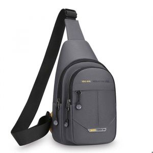 Sacoche à Bandoulière Homme Poitrine Imperméable pour à Pied Cyclisme Voyage et Sport XD1354 Gris
