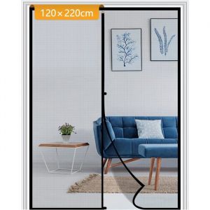 Moustiquaire Porte Fenetre 120 x 220 cmMoustiquaire Baie Vitree CoulissanteMaille Ultra FineBande Adh&eacute;sive Fermeture