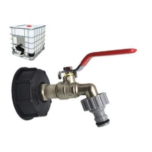 Robinet Cuve 1000L Robinet Recuperateur Eau De PluieAdaptateur De Réservoir deau IBC 1/2 Double Robinet Recuperateur Eau De Pluie