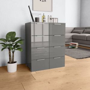 Lemon Buffet Bahut Armoire DE Cuisine - UU Vaisselier Buffet Gris brillant 60x35x80 cm - bois dingénierie CCL73022873