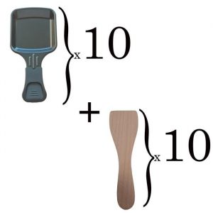 Lot de 10 coupelles à raclette et 10 pelles en bois pour Poêlon spatule raclette Raclette gril Wok AS306002 AS306003 TEFAL