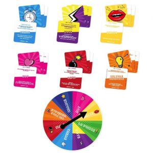 Jeu &agrave; boire cap ou pas cap avec 60 cartes + 1 roulette et 2 verres &agrave; shot inclus