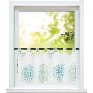 Rideaux brise bise transparent fenetre pour cuisine L-H 90x45cm -vert
