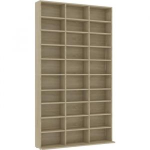 HMF© Meuble Range CD Décor - Armoire de rangement Meuble Étagère - Chêne sonoma 102x16x1775 cm Aggloméré 65937