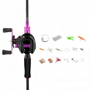 A Canne &agrave; p&ecirc;che t&eacute;lescopique 1.8 m avec moulinet teardrop carbonne fibre de carbone lancer longue distance polyvalence poissons