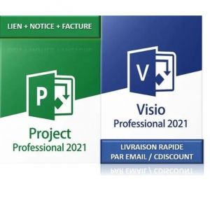 Pack logiciel - Microsoft - Project 2021 Pro - Visio 2021 Pro - Windows 10/11 - Téléchargement