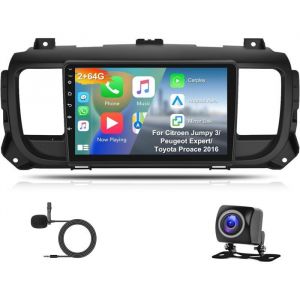 Autoradio Android Hodozzy 2G+64G 9 Pouces pour Peugeot Expert/Toyota Proace/Citroen Jumpy 2016-2021