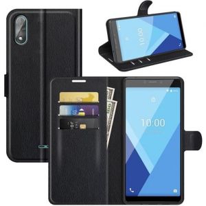 Etui Housse Wiko Y51 - Noir en PU Cuir avec protection antichoc Support fonction Pochette téléphone Wiko Sunny 5 lite