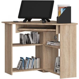 Bureau dAngle - Panneau Stratifi&eacute; - 80x74x80 cm - Ch&ecirc;ne Sonoma