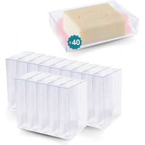 40 Bo&icirc;tes en Ac&eacute;tate Transparent 60x20x90 mm  Bonbonni&egrave;re en Plastique : Drag&eacute;es Macarons Gateaux