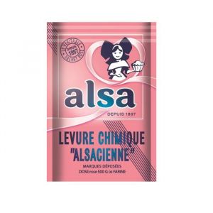 LOT DE 8 -  Levure chimique alsacienne ALSA 8 sachets de 11 g