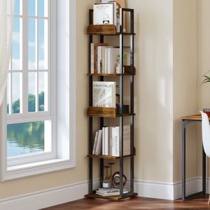 YITAHOME Étagère Pivotante à 5 Niveaux Étagère dAngle Pivotante à 360°pour le Salon la Chambre à Coucher