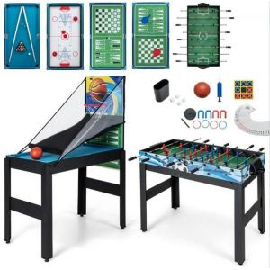 Baby Foot 14 en 1 - DREAMADE- Table de Jeux - 7 Jeux de Balle Passionnants - 5 Jeux de Plateau et 2 Jeux de Lancer - 123X105X905CM