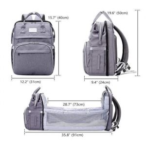 ZHOUXI - Sac à Dos à Langer pour BébéMultifonctionnel Sac à Langer avec Matelas à Langer pour Bebe.