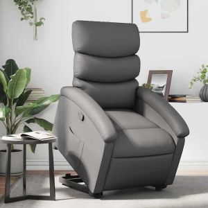 BEWI&reg;Fauteuil inclinable - Fauteuil R&eacute;glable/Fauteuil de relax - 1 personne - Gris Similicuir &FR88385