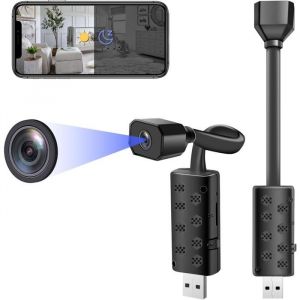 Mini Caméra Espion WiFiUSB Caméra Cachée sans FilMicro Espion Enregistreur de Surveillance Camera Miniature a Distance [A1]