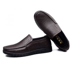 Mocassin Hommes en Cuir Marron - FUNMOON - Moyen &Acirc;ge - Respirant