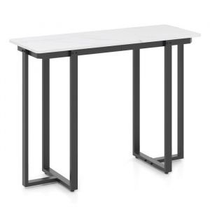 LIFEZEAL Table Console dEntr&eacute;e 107 x 40 x 795 cm en Effet de Marbre Console Derri&egrave;re Canap&eacute; Moderne avec Pieds Renforc&eacute;s Noir