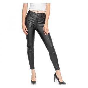 Jean femme enduit - SULLIVAN - Skinny Taille haute - Noir