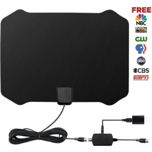 Antenne TV Int&eacute;rieur PuissanteAntenne de t&eacute;l&eacute;vision amplifi&eacute;e int&eacute;rieure Gamme de 50 &agrave; 70 milles avec amplificateur