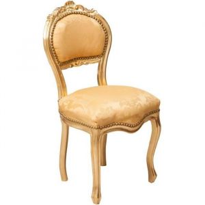 BISCOTTINI - Chaise de style fran&ccedil;ais Louis XVI en bois de h&ecirc;tre ORO/ORO - L6365