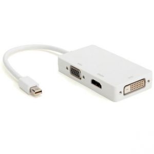 Napoulen® Câble adaptateur 3 en 1 Thunderbolt Mini Display Port DP vers HDMI VGA DVI pour Mac _cc3009