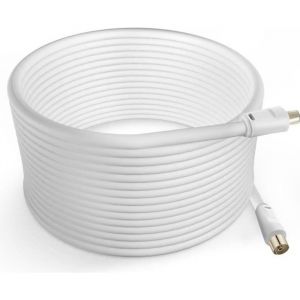 Câble Antenne TV - LINQ - Mâle Femelle - 10m - Coaxial 9.5mm - PVC Blanc