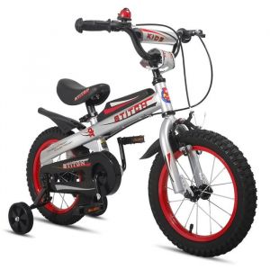 V&eacute;lo Enfant - JOYSTAR 12 Pouces - Freins &agrave; Double Main - Roues Stabilisateurs - Argent