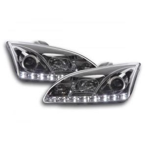 Paire de feux phares avant Ford Focus de 2005 a 2008 Daylight Led Chrome