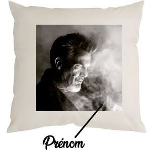 Housse de coussin - Florent Pagny - 40x40 cm - Tissu peau de pêche - Lavable à 30°C - Personnalisable