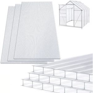 YUNGFONG 14pcs Polycarbonate alvéolaire Feuilles De Polycarbonate Feuilles Multiparois Antichoc Convient Aux Serres Et Jardins