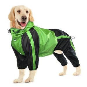 S-Imperm&eacute;able pour chien &agrave; 4 pattes avec capuche poncho imperm&eacute;able ajustable pour animaux de compagnie v&ecirc;tement de pluie anti-nh