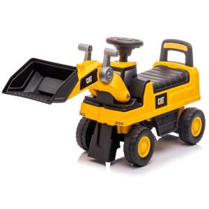 Porteur enfant voiture Pelleteuse - 12 à 36 mois - volant avec son - bras mobile du chargeur - dossier haut - Jaune