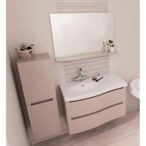 ITALO Colonne de salle de bain L 30 cm - Taupe et blanc laqué