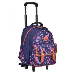 Cartable à roulettes - SNOWBALL - 42 cm - Polyester 900D - Pour filles - Trousse incluse