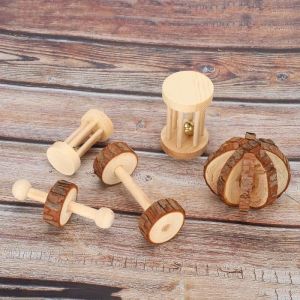 5 Pcs/ensemble Hamster Boule En Bois Hamster En Bois S&eacute;curit&eacute; Jouer Jouet En Bois Hamster &Agrave; M&acirc;cher Jouets Pour Chinchillas Lapin