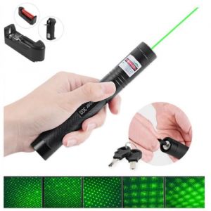 Laser 303 5 mW Stylo Vert Pointeur Laser Pointeur Stylo lumière laser Puissant 4000 mAH 18650 Batterie + chargeur
