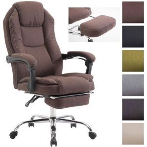 Fauteuil de Bureau Ergonomique - CLP - Castle - Tissu Marron - Réglable en Hauteur - Accoudoirs