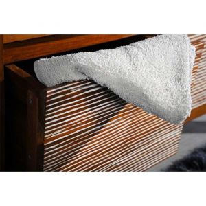 Ensemble meuble vasque salle de bain 85 cm en bois teck New Savanah avec miroir Taille - Meuble+miroir - sans vasque