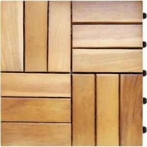 33x Dalles de terrasse en bois dacacia 3m&sup2; Dalle clipsable 30x30cm Rev&ecirc;tement de sol ext&eacute;rieur terrasse jardin