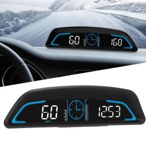 BEL-7423055113915-jauge HUD HUD de Voiture Compteur de Vitesse GPS Num&eacute;rique &agrave; Affichage HUD de Voiture Universel avec moto