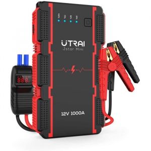 UTRAI Booster Batterie Voiture Portable Jump Starter 1000A 1300mAh Demarreur de Voiture Moto Smart Clip avec détection Intellig A20