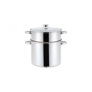 Haussmann H&eacute;ritage&reg; Couscoussier/Cuit Vapeur/Faitout 3 en 1- Inox－Tous feux dont induction－ HM-0850(16Litre/28cm)